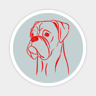 Boxer (Gray and Red) Magnet